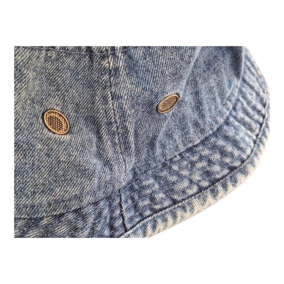 KC Caps Headshots Denim Bucket Hat Duffys Love Shack St. Thomas Y2K vented - Picture 10 of 13